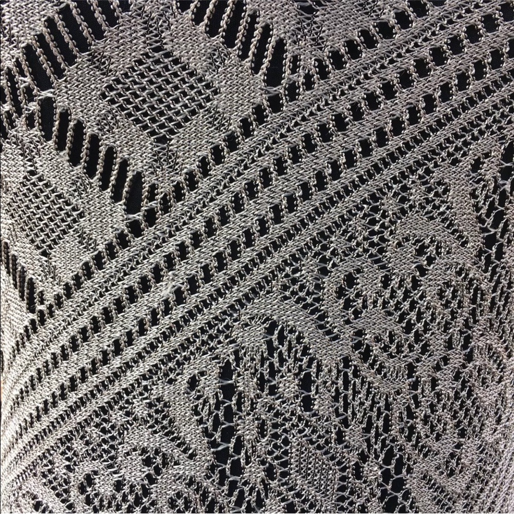 NWT Harlow Maxi Dress Taupe Knit Lace Fringe Hem - Picture 3 of 8